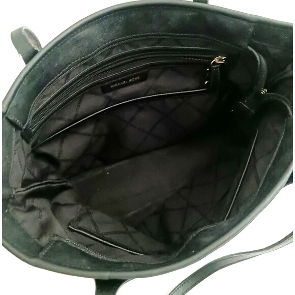 Michael Kors Eva Tote Brown Black Animal Print Nylon Blk Leather Trim - Picture 8 of 11